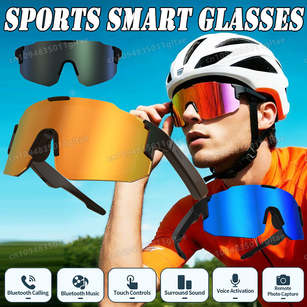 Esports Gamers - Fahrrad-Smartbrille mit Kamera, Bluetooth-Anruffunktion, Anti-Shake-Sonnenbrille für