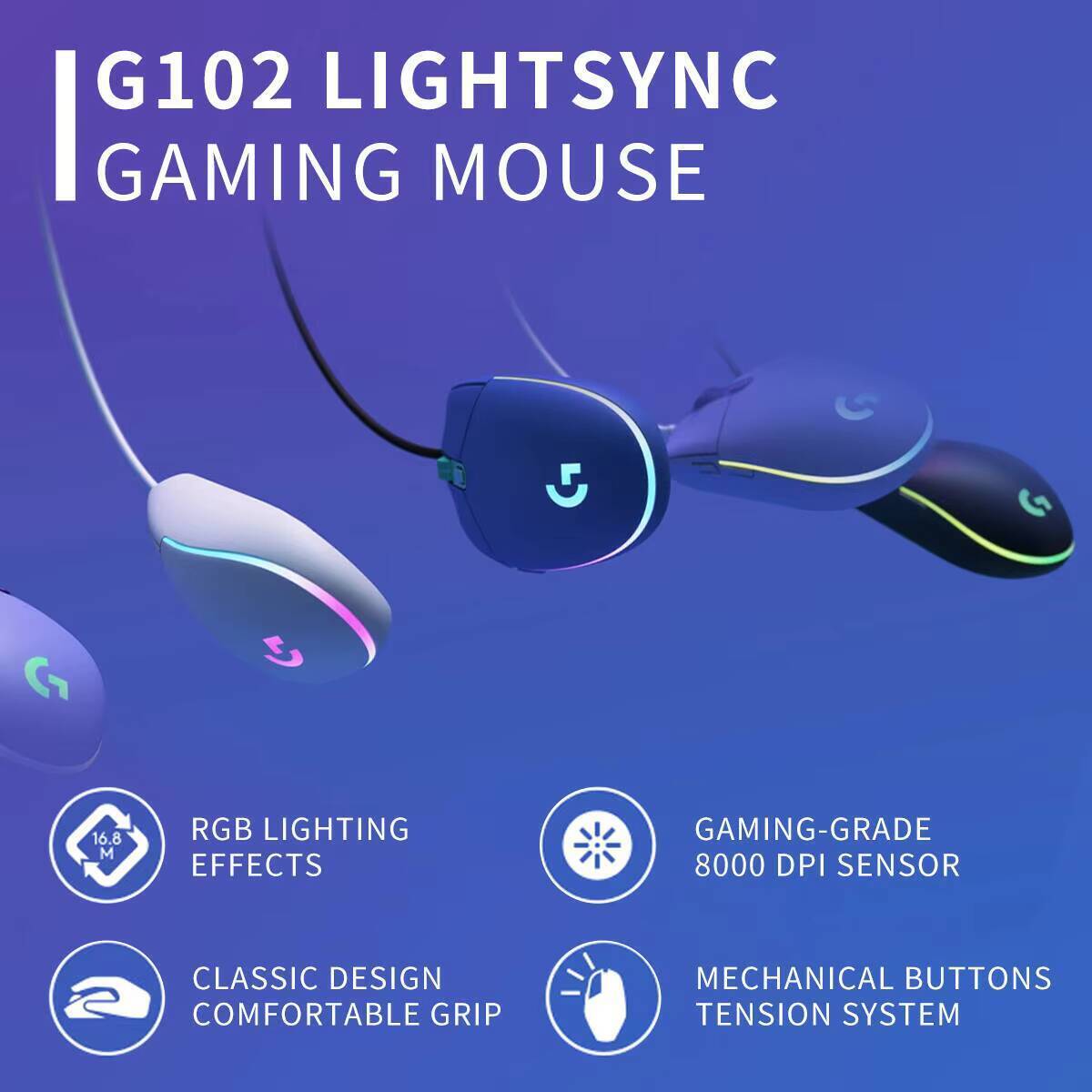Logitech G102 Gaming-Maus, 8x  – Esports Gaming Competition Bewertung und Preis